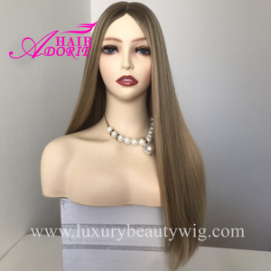 Parrucche Kosher 100% <span class=keywords><strong>Capelli</strong></span> Vergini Europei della Fabbrica di Qingdao, Parrucca Ebraica Trasparente con Radici Bionde, Ricci Slavici Russi - Product Image 5
