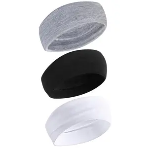 1 set black white gray cotton headband women sports yoga hair band spa sweat absorbing elastic headbands