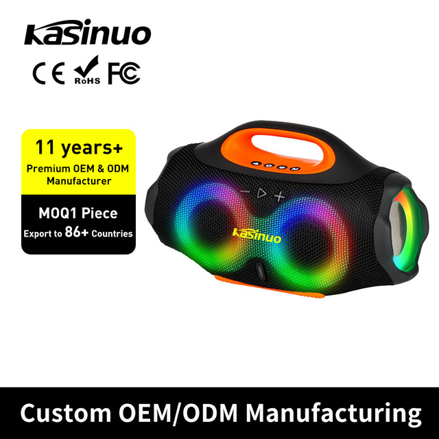 Hot Kasinuo BOOMBOX6 MINI 20W Portable BT Speaker IP66 Waterproof TWS Stereo RGB LED Light Outdoor Party Speaker