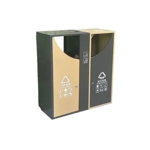 Wholesale Outdoor 3/4 Compartment Trash Bin Commercial Industrial Stainless Steel Recycling Waste Bin