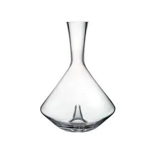 Jelas kaca kristal Decanter tangan ditiup kaca Carafe merah anggur kacamata Decanter untuk anggur dengan bawah indent grosir