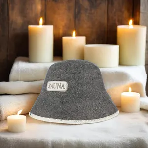 YUJIN, шерстяная фетровая плюшевая шапочка для ванны для взрослых, индивидуальная брендовая Экологичная сауна, легкий очиститель для купания