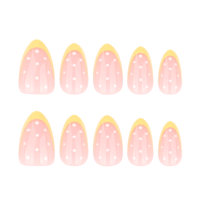 30 faux ongles en acrylique pour filles, ongles press-on de haute qualité, motif pois, forme amande, différentes tailles disponibles pour ongles artificiels