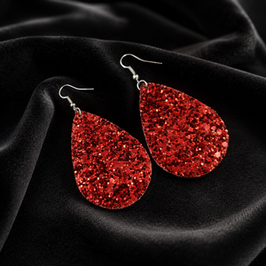 Orecchini a goccia con paillettes per donna, in ecopelle bifacciale, gioielli per le orecchie alla moda e scintillanti - Product Image 5