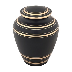 Urne funéraire en laiton noir, décorative et accrocheuse, taille standard, remarquable pour les cendres humaines - Product Image 3