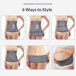 Cintura Addominale in <span class=keywords><strong>Carbone</strong></span> di Bambù Conforme FDA con Ganci e Chiusure in Plastica per Supporto Materno Prenatale e Postpartum - Product Image 2