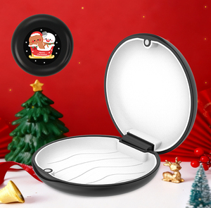 Aligner caso rotondo tema natale ortodontico regalo carino cura orale bocca da notte custodia custodia fermo scatola - Product Image 1
