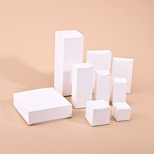 Caja de cartón blanca, caja de embalaje para cosméticos en pequeños lotes, cable de datos plegable, caja de color, se puede personalizar con impresión de logotipo. - Product Image 1