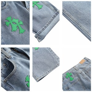Jeans en Denim à Coudre en <span class=keywords><strong>Cuir</strong></span> pour Femmes Pantalon Droit Décontracté Taille Haute Pantalon Élastique Streetwear Hip Hop Lâche Pantalon en Denim pour Dames - Product Image 4