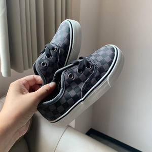 ใหม่ลายสก๊อตสำหรับรถตู้สำหรับเด็กผู้ชายเด็กผู้หญิงรองเท้าผ้าใบวัลกาไนส์แบบผูกเชือกรองเท้าระบายอากาศกันลื่นขนาดเล็กกลางขนาดใหญ่สำหรับ - Product Image 3