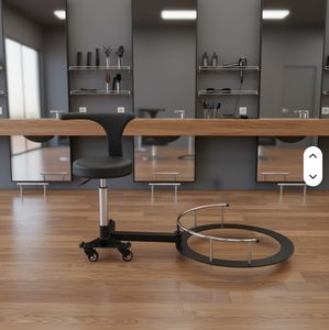 Sillón de Salón, Taburete Giratorio para Peluquería, Silla de Técnico de Salón, Silla de Peluquero con Respaldo y Base Giratoria - Product Image 4