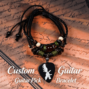 Braccialetto Vintage in Pelle con Plettro Personalizzabile, Charm a Forma di Plettro, Accessorio <span class=keywords><strong>Hip</strong></span> Hop, Regalo di Compleanno per Amanti della <span class=keywords><strong>Musica</strong></span>, Fornitura all'Ingrosso - Product Image 6