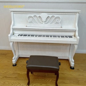 Stile europeo bianco opaco a mano-intagliato <span class=keywords><strong>oro</strong></span> in polvere professionale in posizione verticale pianoforte con panca - Product Image 3