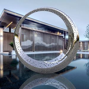 Escultura Artística de Acero Inoxidable para Exteriores con Diseño Lavable, Tema Cornerstone - Product Image 2