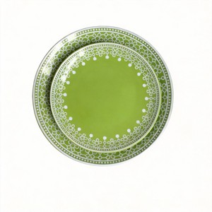 Juego <span class=keywords><strong>de</strong></span> <span class=keywords><strong>Platos</strong></span> <span class=keywords><strong>de</strong></span> Cerámica Contemporáneos con Esmalte Verde, Ecológicos, Hechos en China, Regalos Empresariales - Product Image 1