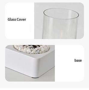 Brasero <span class=keywords><strong>de</strong></span> metal negro creativo Firepit <span class=keywords><strong>Chimenea</strong></span> <span class=keywords><strong>de</strong></span> mesa cuadrada con piedras decorativas Parte superior <span class=keywords><strong>de</strong></span> vidrio hecha <span class=keywords><strong>de</strong></span> acero inoxidable duradero - Product Image 3