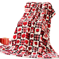 Usine avion peluche flanelle couvertures écologique tricoté Polyester canapé cadeau épais coloré coeur impression nordique hiver roi