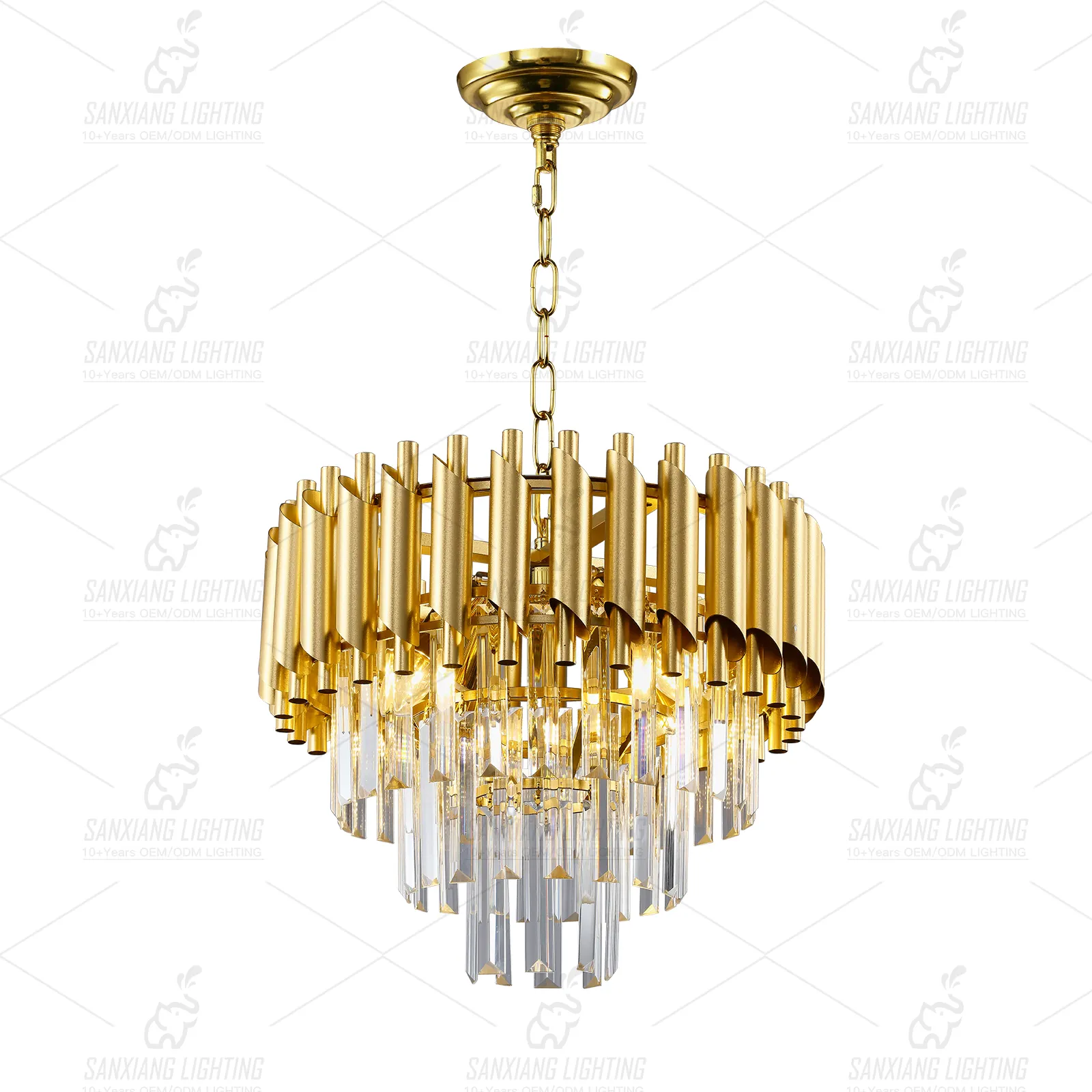 2024 New Hot Sale Luxury Interior Decorative Crystal Chandelier Gold Round Chandelier