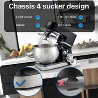 Batteur sur socle électrique SOHEF 1300W conforme aux normes ROHS FDA CE ETL avec bol en acier inoxydable pour boulangeries, pétrin alimentaire et pour pâte 5L pour la maison