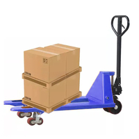 Chariot à roues personnalisable à usage intensif, capacité de charge de 3 tonnes, vérin hydraulique, roue en nylon, fourche en fer, chariot à palettes manuel à haute efficacité