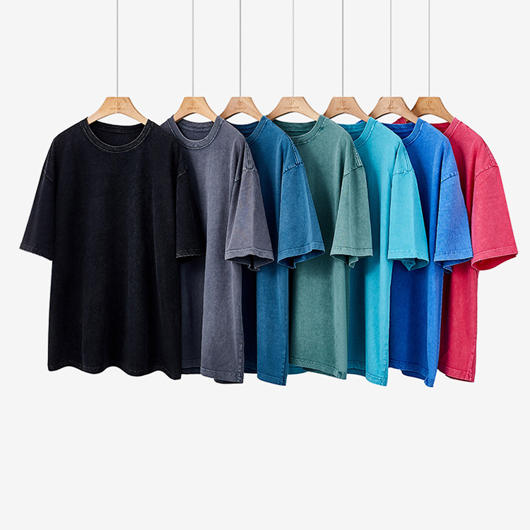 High quality washed vintage blank tshirt plain cotton vintage oversized custom loose vintage t-shirt