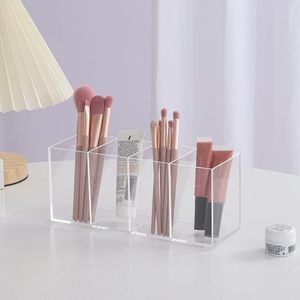 Acrylic 4-ngăn rõ ràng bàn thiết lập tổ chức bút bút chì trang điểm bàn chải chủ - Product Image 2