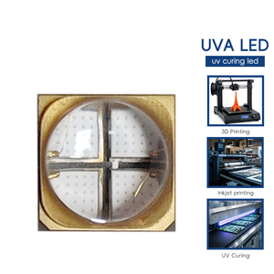 Chip LED UV de 45 Mil y 10 Vatios, SMD6565, 4 Chips 4C1B 2S2P, 6V 12V Máx. 3A 60 °   30 °   Lente de Cuarzo Tipo Domo con Luz Negra UV-A para Sistema UVA - Product Image 1