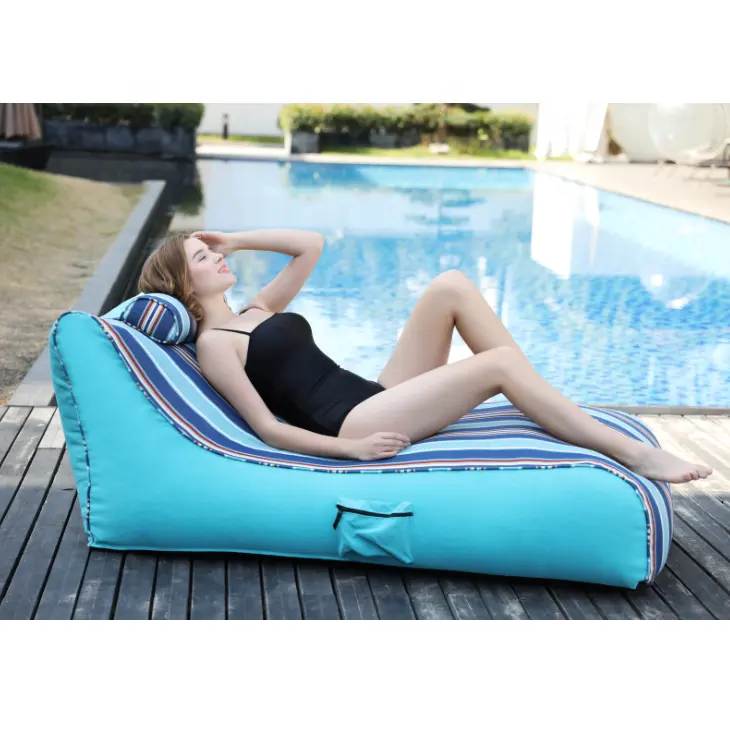 야외 수영장 비치 소파 의자 라운지 스타일 컴포트 방수 콩 가방 의자 게으른 햇빛 콩 가방