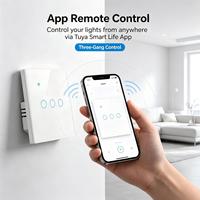 Interrupteur tactile intelligent Tuya Zigbee 10A pour Royaume-Uni/UE, 3 gangs, en verre, contrôle à distance via application, compatible Alexa et Alice Voice, nécessite une filière neutre