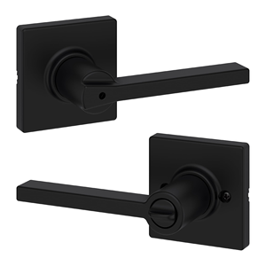 Gagang Pintu Interior Privasi Warna Hitam Matte, Tuas Persegi, Kunci Paduan Seng, Dapat Dibalik, Tanpa Kunci, Kunci Privasi untuk Kamar Tidur - Product Image 1