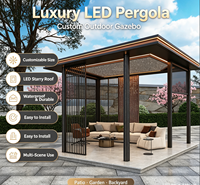 Pérgola de Aluminio Estilo Chino, Gazebo, Pabellón Paisajístico, Aislado, Insonorizado, Impermeable, Terraza Acristalada, Salón de Té para Jardín Exterior