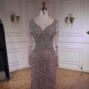 Serene Hill LA73042 Abiti da Sera a <span class=keywords><strong>Sirena</strong></span> di Lusso con Perline e Maniche Lunghe Color Nude 2025 Eleganti Vestiti da Cerimonia per <span class=keywords><strong>Donna</strong></span> Pronta Consegna - Product Image 6