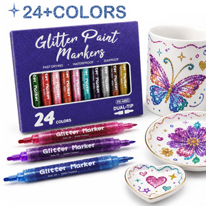 Marcadores de Doble Punta con Purpurina Brillante, Rotuladores Resaltadores para Tarjetas de Felicitación, <span class=keywords><strong>Dibujo</strong></span> y Manualidades para Estudiantes - Product Image 1