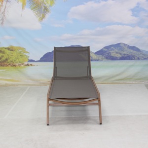 Tumbona de <span class=keywords><strong>Aluminio</strong></span> <span class=keywords><strong>con</strong></span> <span class=keywords><strong>Ruedas</strong></span> y Malla de Tela para Exteriores, de Alta Calidad, para Piscinas de Hoteles - Product Image 3