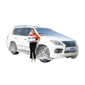 Couverture de voiture en plastique bon marché couverture de voiture jetable avec bande élastique clair/étanche/anti-poussière