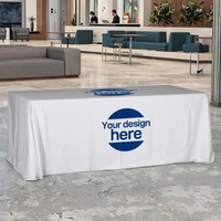 Housse de table personnalisée avec logo de marque imprimé numériquement, imperméable, pour salon professionnel, publicité, design événementiel, jupe de table