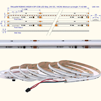 Tira de LED COB RGBWIC 784LEDs/M direccionable Dream Chasing + Blanco Puro 24V Luz Flexible para Sala de Juegos, Escritorio de PC, Retroiluminación de TV