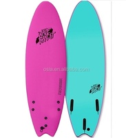 Planche de surf softboard de 6 pouces avec noyau en EPS et nez et queue renforcés en fibre de verre pour l'école de surf, technologie de mise sous vide