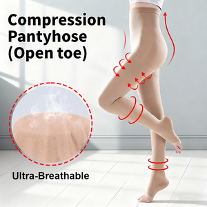 <span class=keywords><strong>Collants</strong></span> <span class=keywords><strong>de</strong></span> compression 20-30 mmHg pour femmes et hommes, soutien médical gradué, opaques, à bout ouvert - Product Image 2