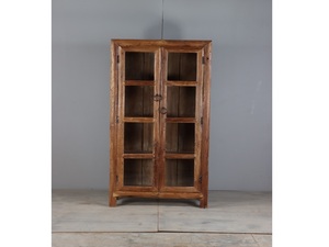 Vitrina de Madera Maciza con Puertas de Vidrio, Mueble de Exhibición con Gran Espacio de Almacenamiento y Diseño Elegante para Sala de Estar - Product Image 1