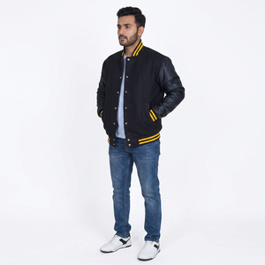 Custom Men Leather Sleeves Embroidery Leetrman Bomber <b>Jacket</b> Factory Custom Cotton Wool <b>Slim</b> <b>Fit</b> Varsity <b>Jacket</b> Coat - Product Image 1