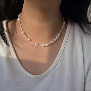 Collar de Perlas Barrocas de Alta Gama Chapado en Plata S925 y Oro de 18K para Mujer, Versátil, Ligero y Lujoso con Forma Natural, Moderno y de Nicho - Product Image 4