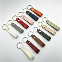 Porte-clés en cuir PU personnalisé avec logo, porte-clés simple en cuir, porte-clés de voiture à accrocher à la ceinture, porte-clés promotionnel