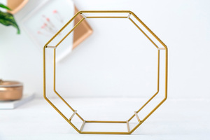Macetero de Pared Moderno con Diseño <span class=keywords><strong>Octagonal</strong></span> de Alambre Metálico, Estantes de Pared con <span class=keywords><strong>Maceta</strong></span> de Cerámica para Plantas de Aire - Product Image 5