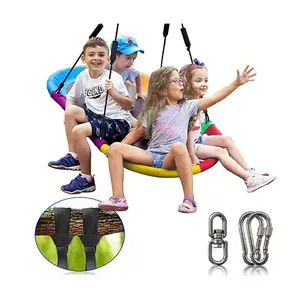 Swing Set For Backyard With 40 Inch Saucer Tree Swing Swivel And Heavy Duty A-Frame Metal Swing Stand Rainbow