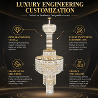 Lustre en cristal européen classique de luxe personnalisé Senfey, design vertical multi-niveaux, LED, hauteur réglable, hôtel, villa, escalier