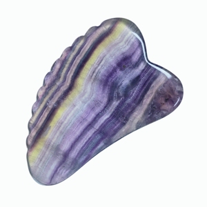 Planche Guasha en fluorite dentelée en forme de V, outil en pierre multi-usages pour le cuir chevelu, les points d'acupuncture et le grattage du visage - Product Image 5