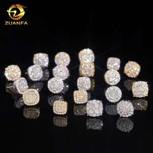 <span class=keywords><strong>Boucles</strong></span> <span class=keywords><strong>d</strong></span>'<span class=keywords><strong>oreilles</strong></span> clous en <span class=keywords><strong>argent</strong></span> <span class=keywords><strong>925</strong></span> avec diamants Moissanite VVS certifiés GRA, style Hip Hop, en stock local aux États-Unis - Product Image 2