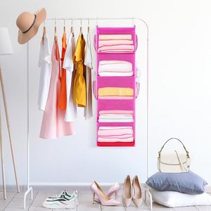 5-<b>Shelf</b> Hanging Closet Organizer 33x15x85cm Foldable Storage <b>Shelves</b> With Side Pockets For Bedroom Clothing - Product Image 4