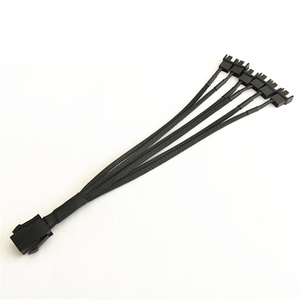 12V 4PIN <b>Cable</b> 6PIN PWM Fan <b>Power</b> Extension 1 to 6 Converter for Computer Cooling Fan - Product Image 4